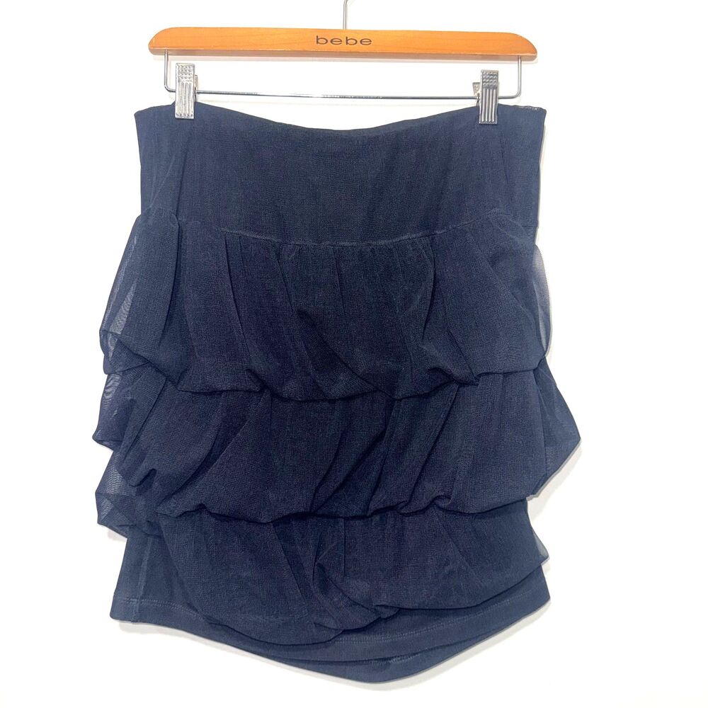 COP. COPINE Tiered Mesh Bubble Skirt - Black 40/8